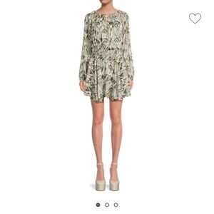 MISA Geometric Print Boatneck Mini Dress - size